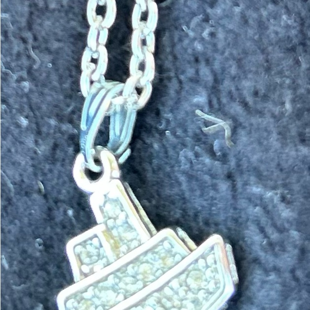 Disney Silver Necklace with Crystal Accents